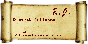 Rusznák Julianna névjegykártya
